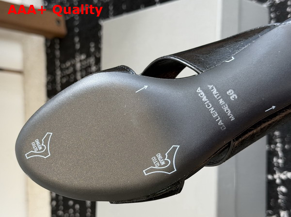 Balenciaga City Sandal in Black Arena Lambskin Replica