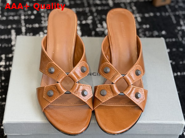 Balenciaga City Sandal in Camel Arena Lambskin Replica