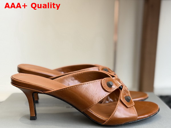 Balenciaga City Sandal in Camel Arena Lambskin Replica