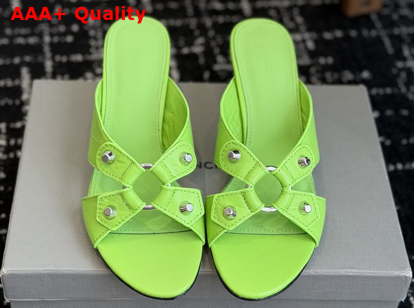 Balenciaga City Sandal in Neon Green Arena Lambskin Replica