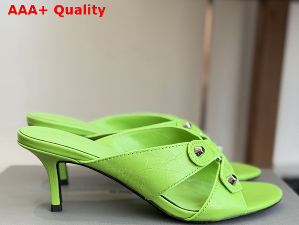 Balenciaga City Sandal in Neon Green Arena Lambskin Replica
