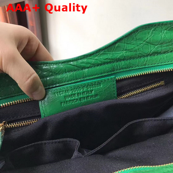 Balenciaga Classic City Bag in Green Crackle Lambskin Replica