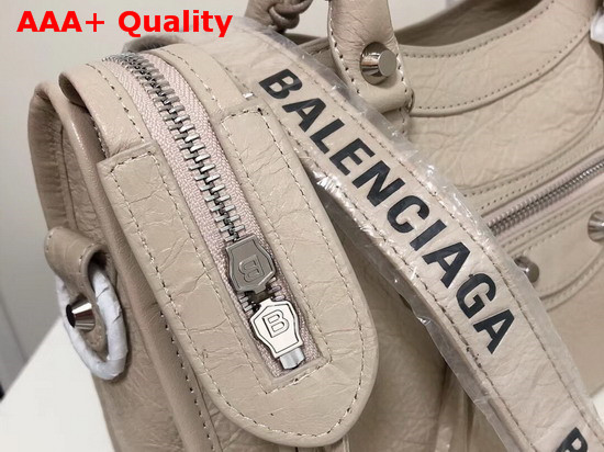 Balenciaga Classic City S Logo Strap Beige Lambskin Replica