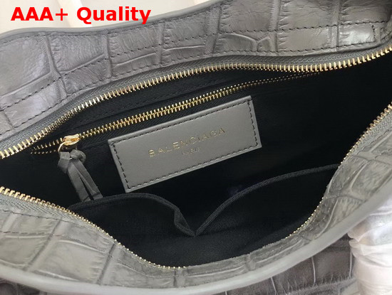 Balenciaga Classic Metallic Edge City S Grey Crocodile Effect Replica