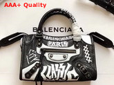 Balenciaga Classic Mini City Graffiti Noir Blanc Replica