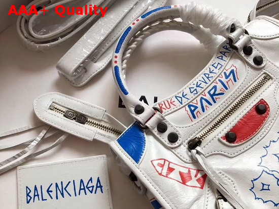 Balenciaga Classic Mini City Graffiti White Multicolor Replica