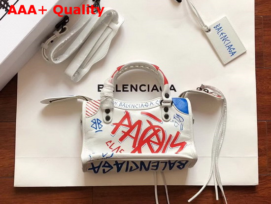 Balenciaga Classic Mini City Graffiti White Multicolor Replica