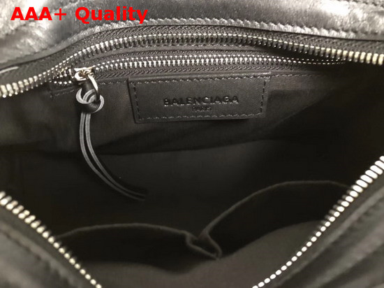 Balenciaga Classic Mini City Handbag Black Allover Balenciaga Logo Replica