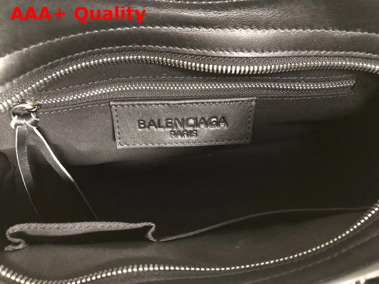 Balenciaga Classic Small City Handbag Black Allover Balenciaga Logo Replica