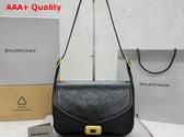 Balenciaga Clicca Shoulder Bag Medium in Black Arena Leather Replica