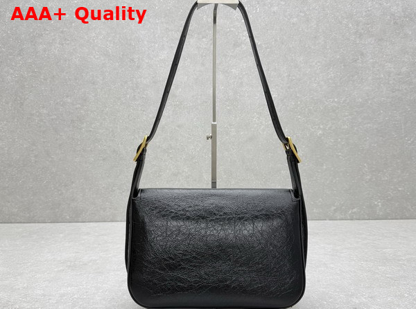 Balenciaga Clicca Shoulder Bag Medium in Black Arena Leather Replica