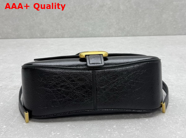 Balenciaga Clicca Shoulder Bag Medium in Black Arena Leather Replica