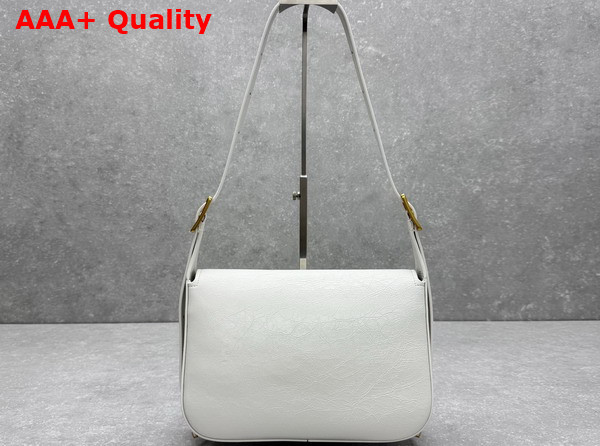 Balenciaga Clicca Shoulder Bag Medium in White Snow Arena Leather Replica