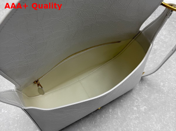 Balenciaga Clicca Shoulder Bag Medium in White Snow Arena Leather Replica