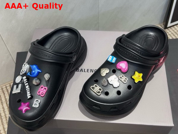Balenciaga Crocs Mule Jibbitz Black Replica
