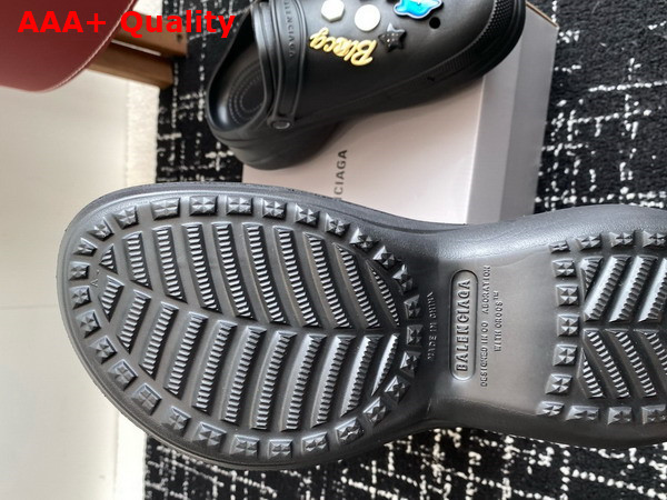 Balenciaga Crocs Mule in Black Rubber with Jibbitz Charms Replica