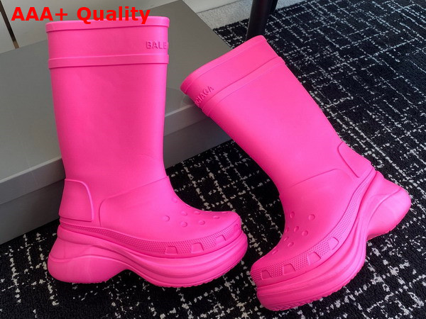 Balenciaga Crocstm Boot in Bright Pink Rubber Replica