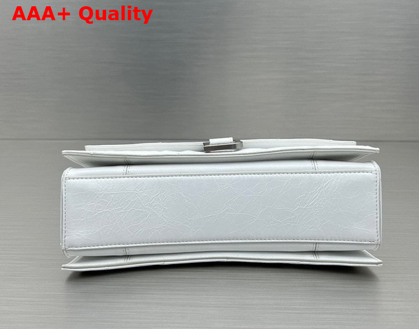 Balenciaga Crush Small Chain Bag Quilted in White Crushed Calfskin Aged Silver Hardware Replica