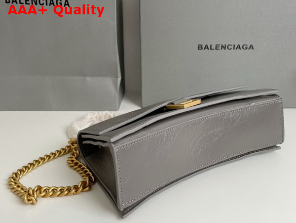 Balenciaga Crush Small Chain Bag in Dark Grey Crushed Calfskin Aged Gold Hardware Replica