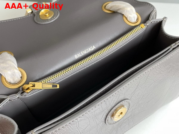 Balenciaga Crush Small Chain Bag in Dark Grey Crushed Calfskin Aged Gold Hardware Replica