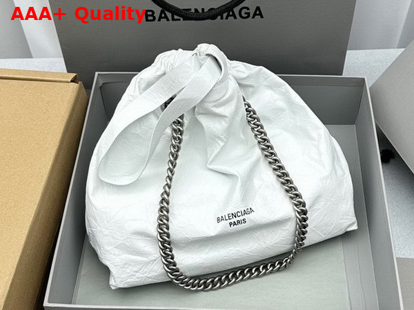 Balenciaga Crush Small Tote Bag in White Crushed Calfskin Replica