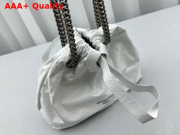 Balenciaga Crush Small Tote Bag in White Crushed Calfskin Replica