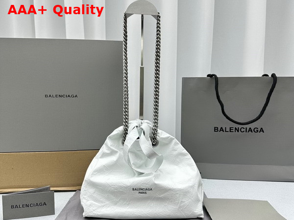 Balenciaga Crush Small Tote Bag in White Crushed Calfskin Replica