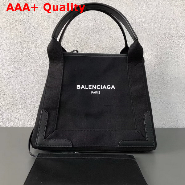 Balenciaga Denim Navy Cabas S in Black Replica