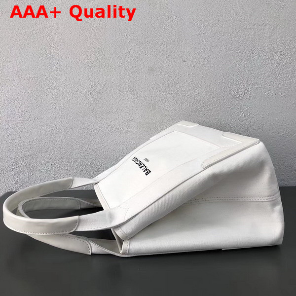 Balenciaga Denim Navy Cabas S in White Replica
