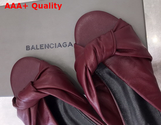 Balenciaga Drapy Flat Sandal in Red Smooth Nappa Lambskin Replica