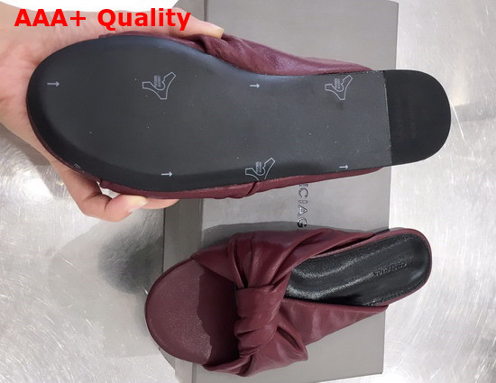 Balenciaga Drapy Flat Sandal in Red Smooth Nappa Lambskin Replica