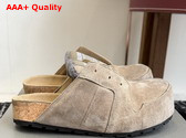 Balenciaga Dumbo Mule in Beige Worn Out Suede Calfskin Replica