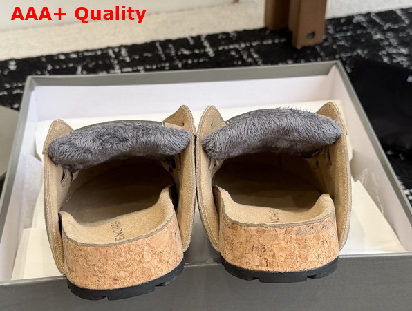 Balenciaga Dumbo Mule in Beige Worn Out Suede Calfskin Replica
