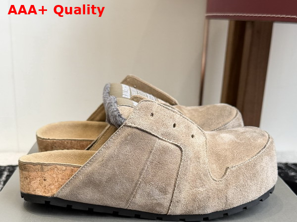 Balenciaga Dumbo Mule in Beige Worn Out Suede Calfskin Replica