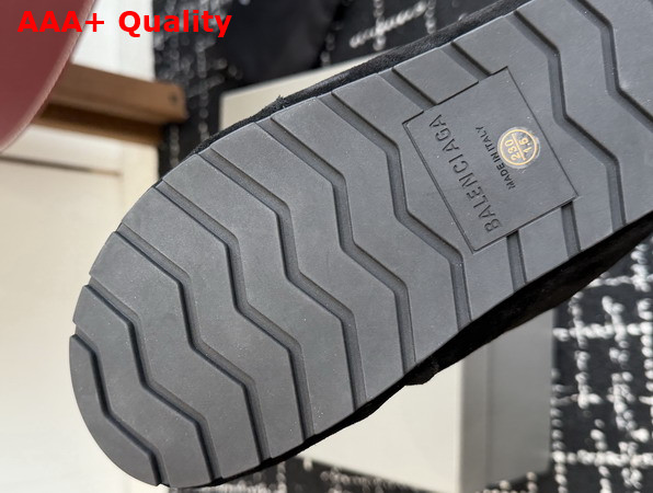 Balenciaga Dumbo Mule in Black Worn Out Suede Calfskin Replica