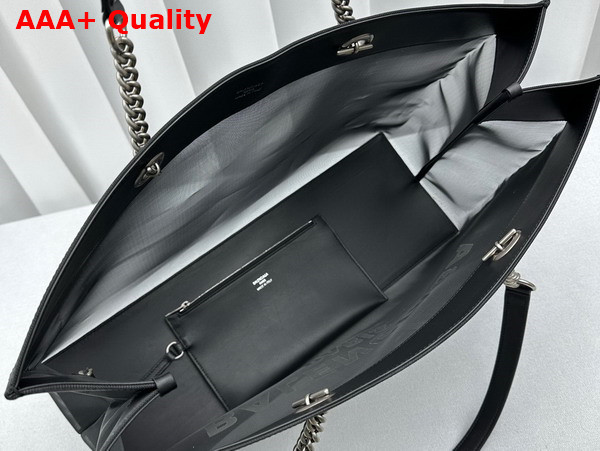 Balenciaga Duty Free Large Tote Bag in Black and White Mesh with Aged Silver Hardware Replica
