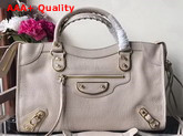 Balenciaga Edge City Bag in Light Grey Grained Goatskin Replica