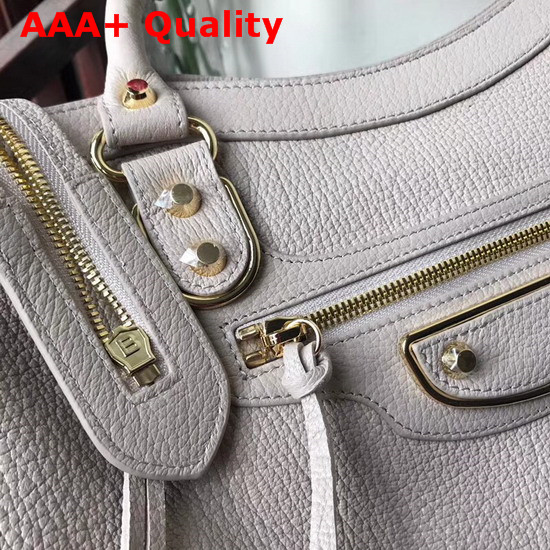 Balenciaga Edge City Bag in Light Grey Grained Goatskin Replica
