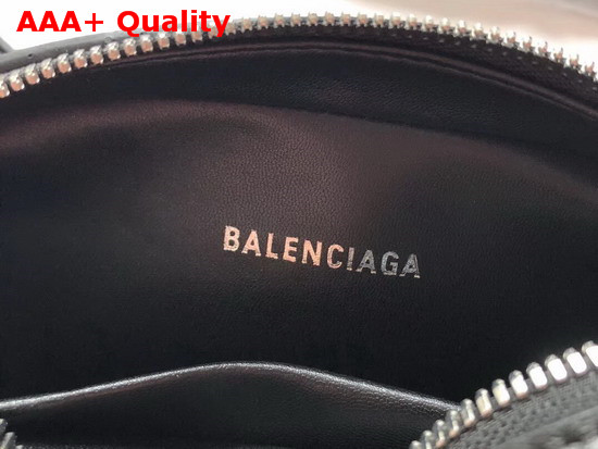 Balenciaga Everyday Camera Bag S Allover Balenciaga Printe Black Soft Calfskin Replica