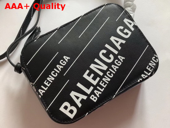 Balenciaga Everyday Camera Bag XS Allover Balenciaga Printe Black Soft Calfskin Replica