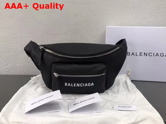 Balenciaga Everyday Logo Belt Pack Black Soft Calfskin Belt Bag Replica