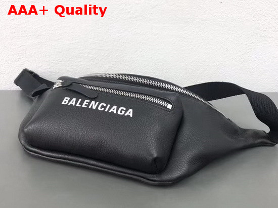 Balenciaga Everyday Logo Belt Pack Black Soft Calfskin Belt Bag Replica