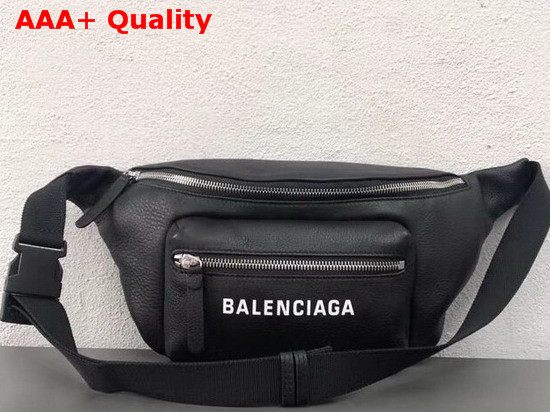 Balenciaga Everyday Logo Belt Pack Black Soft Calfskin Belt Bag Replica