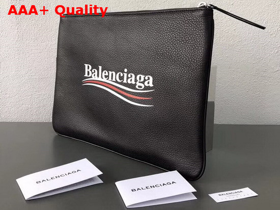 Balenciaga Everyday Pouch M Black Natural Leather Replica
