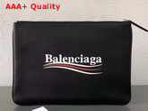 Balenciaga Everyday Pouch M Black Natural Leather Replica