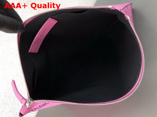 Balenciaga Everyday Pouch in Pink All Over Balenciaga Logo Print Replica