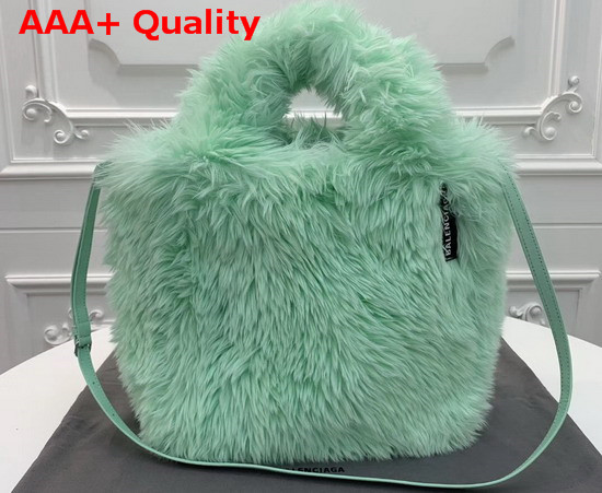 Balenciaga Everyday Tote XS Light Mint Fake Fur Replica