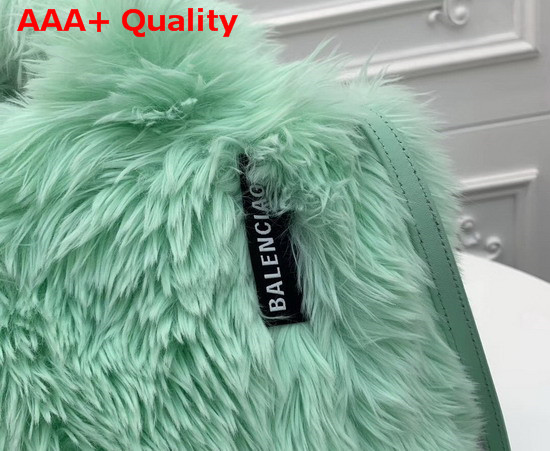 Balenciaga Everyday Tote XS Light Mint Fake Fur Replica