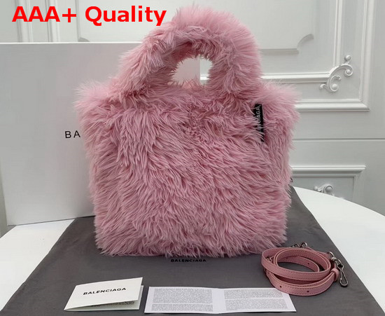Balenciaga Everyday Tote XS Pale Pink Fake Fur Replica