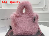 Balenciaga Everyday Tote XXS Pale Pink Fake Fur Replica